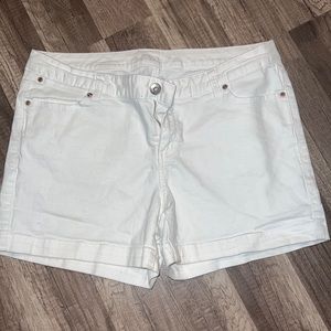 Womens white denim shorts